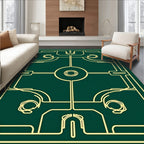 Gold Emerald Geometric Symmetry Rug