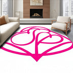 Vibrant Pink Heart Swirl Abstract Rug