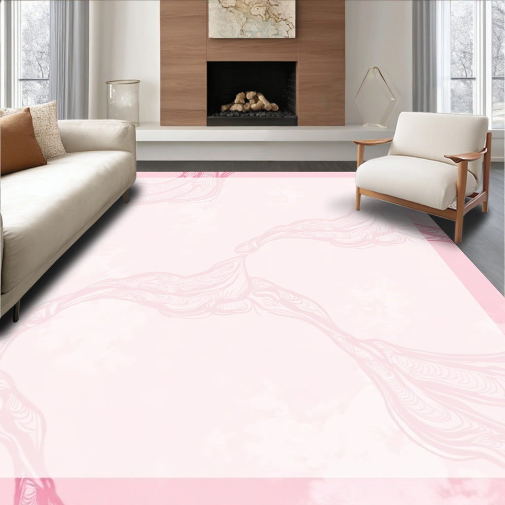 Blush Pink Flowing Abstract Form Rug