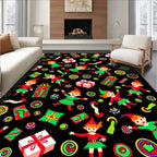 Festive Elves Joyful Christmas Gifts Rug