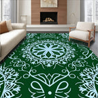 Teal Floral Mandala Vine Rug