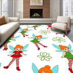 Cute Fairy With Blue Wings And Red Socks Rug