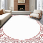 Elegant Red Victorian Floral Frame Rug