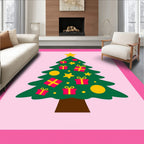 Festive Green Christmas Tree Gifts Rug