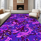 Bold Amethyst Abstract Swirls Rug
