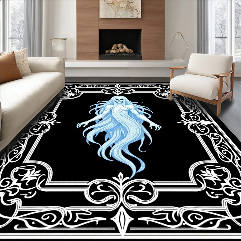 Pale Ghostly Spirit Ornate Frame Rug