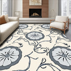 Cream and Grey Floral Vine Rug