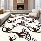 Dark Brown Antler Branch Serpentine Rug