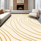Cream Gold Wavy Lines Rug