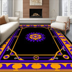 Ornate Purple Orange Geometric Mandala Rug