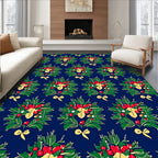Festive Holly Berry Wreath Swirl Rug
