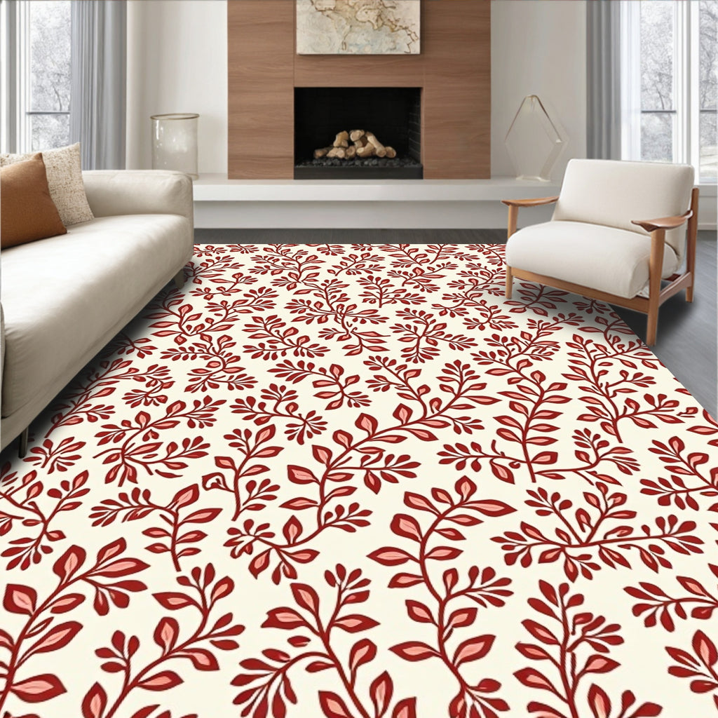 Crimson Vine Botanical Whimsy Rug