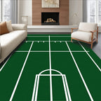 Deep Green Geometric Court Rug