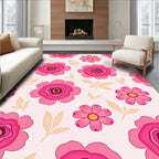 Pink Layered Floral Meadow Rug