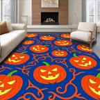 Orange Jack O Lantern Halloween Swirls Rug
