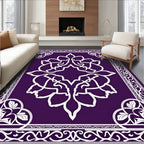 Regal Purple Intricate Floral Medallion Rug