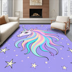 Pastel Rainbow Unicorn Starry Background Rug