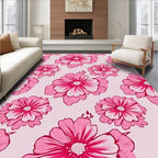 Pink Blooming Cosmos All Over Rug