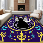 Mystical Black Cat Cosmic Night Rug