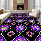 Vibrant Purple Whimsical Diamond Rug