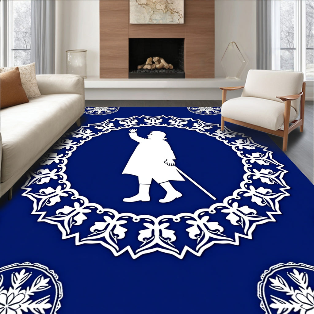 Royal Blue Figure Mandala Rug