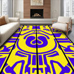 Bold Yellow Purple Abstract Symmetry Rug