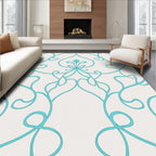 Aqua Swirl Floral Medallion Rug