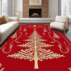 Crimson Gold Festive Tree Garland Rug