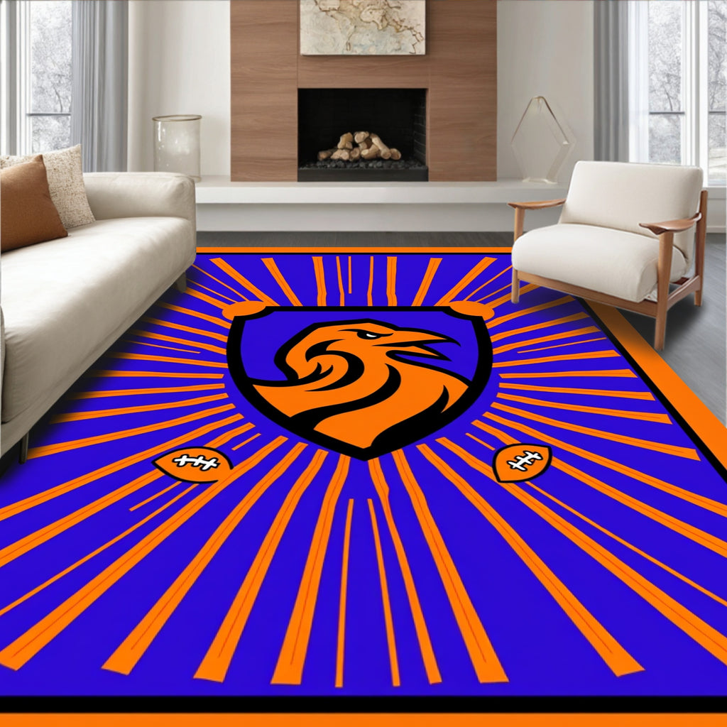 Bold Orange Eagle Shield Rug