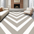 Subtle Taupe White Chevron Rug