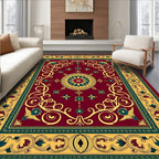 Rich Maroon Floral Medallion Heritage Rug