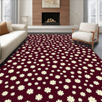 Burgundy Floral Scatter Rug