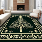 Dark Green Pine Tree Star Rug