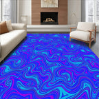 Vivid Blue Purple Swirl Marble Rug