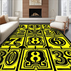 Bold Yellow Number Collage Rug