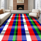 Bold Red Blue Green Plaid Rug