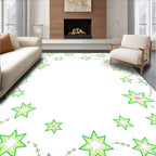 Whimsical Green Star Garland Wonder Rug