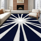 Radiant Starburst Navy White Rug