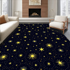 Golden Starry Night Galaxy Rug