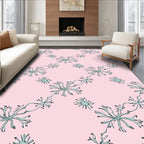 Pale Pink Seafoam Botanical Lattice Rug