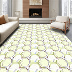Light Yellow Hexagon Grid Rug