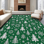 White Pine and Snowflake Forest Rug