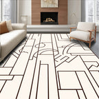 Abstract Cream Geometric Arch Rectangles Rug