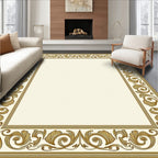Ornate Gold Filigree Border Rug