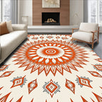 Sunburst Orange Tribal Medallion Rug
