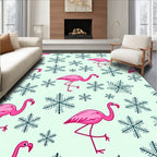 Pink Flamingo Snowflake Infatuation Rug