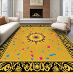 Golden Exploding Star Confetti Rug