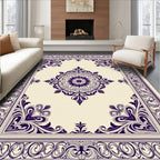 Deep Plum Ornate Central Medallion Rug