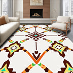 Warm Earth Tones Geometric Starburst Rug