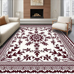 Crimson Vine Scrollwork Centered Medallion Rug